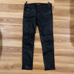 Prada Black Leather Trousers